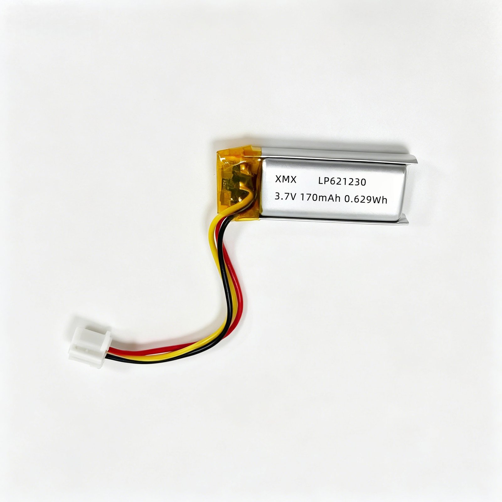 601230 200mAh Lithium Polymer Battery - Side Profile Demonstrating 6mm Thinness