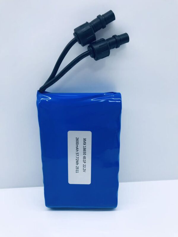 6S1P 22.2V 2600mAh 18650 Li-ion Battery Pack Rechargeable for Power Tool Lawn Mower E-scooter AGV Robot | Custom 2200~3500mAh | CE Certified | OEM Factory