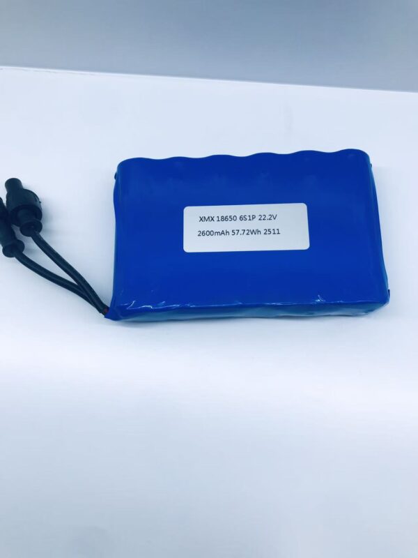 6S1P 22.2V 2600mAh 18650 Li-ion Battery Pack Rechargeable for Power Tool Lawn Mower E-scooter AGV Robot | Custom 2200~3500mAh | CE Certified | OEM Factory