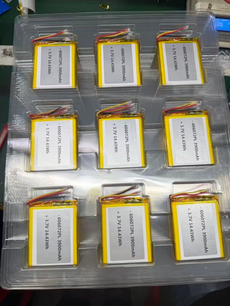 606072 3.7V 3900mAh LiPo Battery - 6mm Thin Large Area 60x72mm Cell Top View