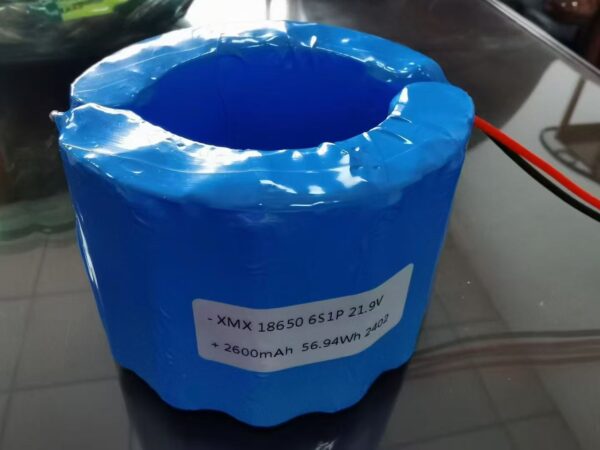 18650 6S1P Battery Pack 22.2V 2600mAh Rechargeable Li-ion for Power Tool E-bike Drone Robot Industrial Equipment | Blue PVC | CE UN38.3 | OEM Factory Direct