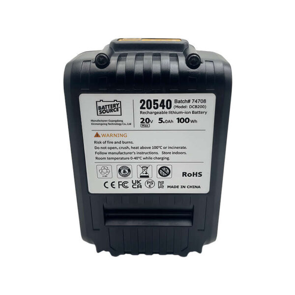 DCB200 20V Battery — 5.0Ah Replacement for DeWalt 20V MAX