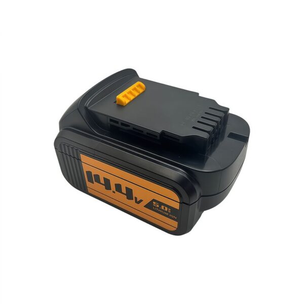 DCB140 cordless tool battery side view with grip slot
