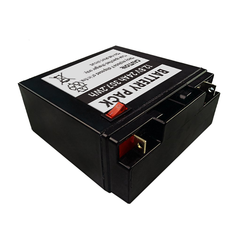 12.8V 24Ah LiFePO4 307Wh Battery - Top Terminal Layout with F2 Quick-Connect Blade Terminals