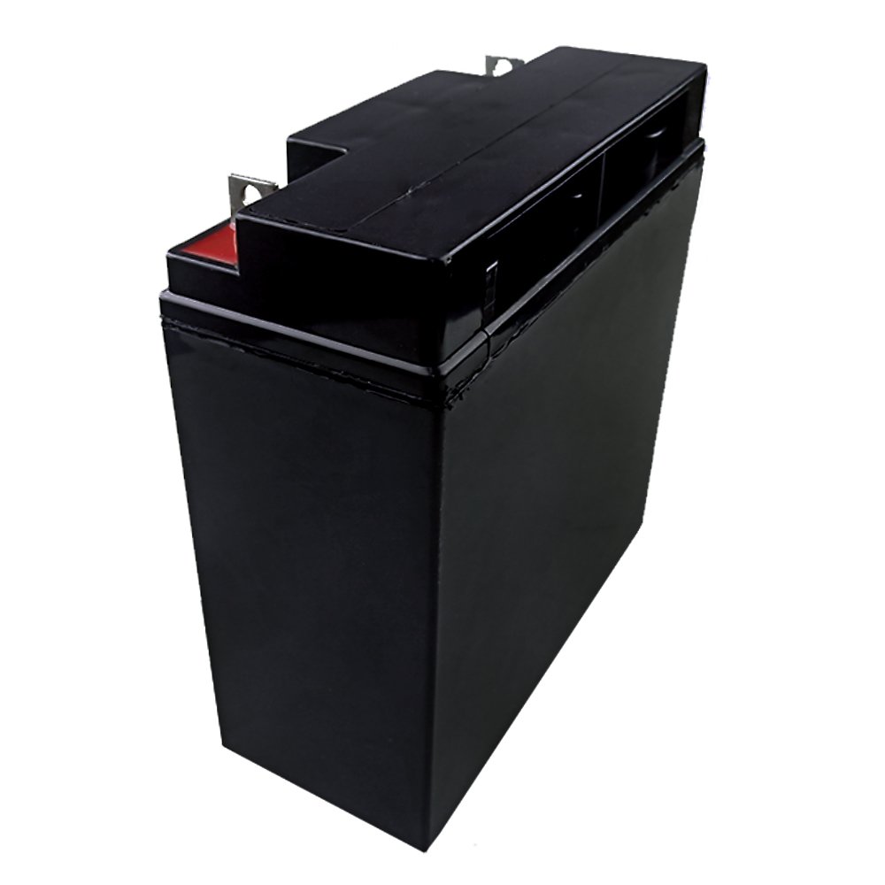 12.8V 24Ah LiFePO4 Battery Pack Side View - Black ABS Housing with Compact Lead-Acid Replacement Form Factor