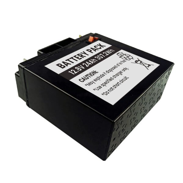 12-8v-24ah-lifepo4-battery-pack-4s1p (5) 12.8V 24Ah LiFePO4 Battery Pack Bottom View - Anti-Slip Texture Surface for Secure Placement