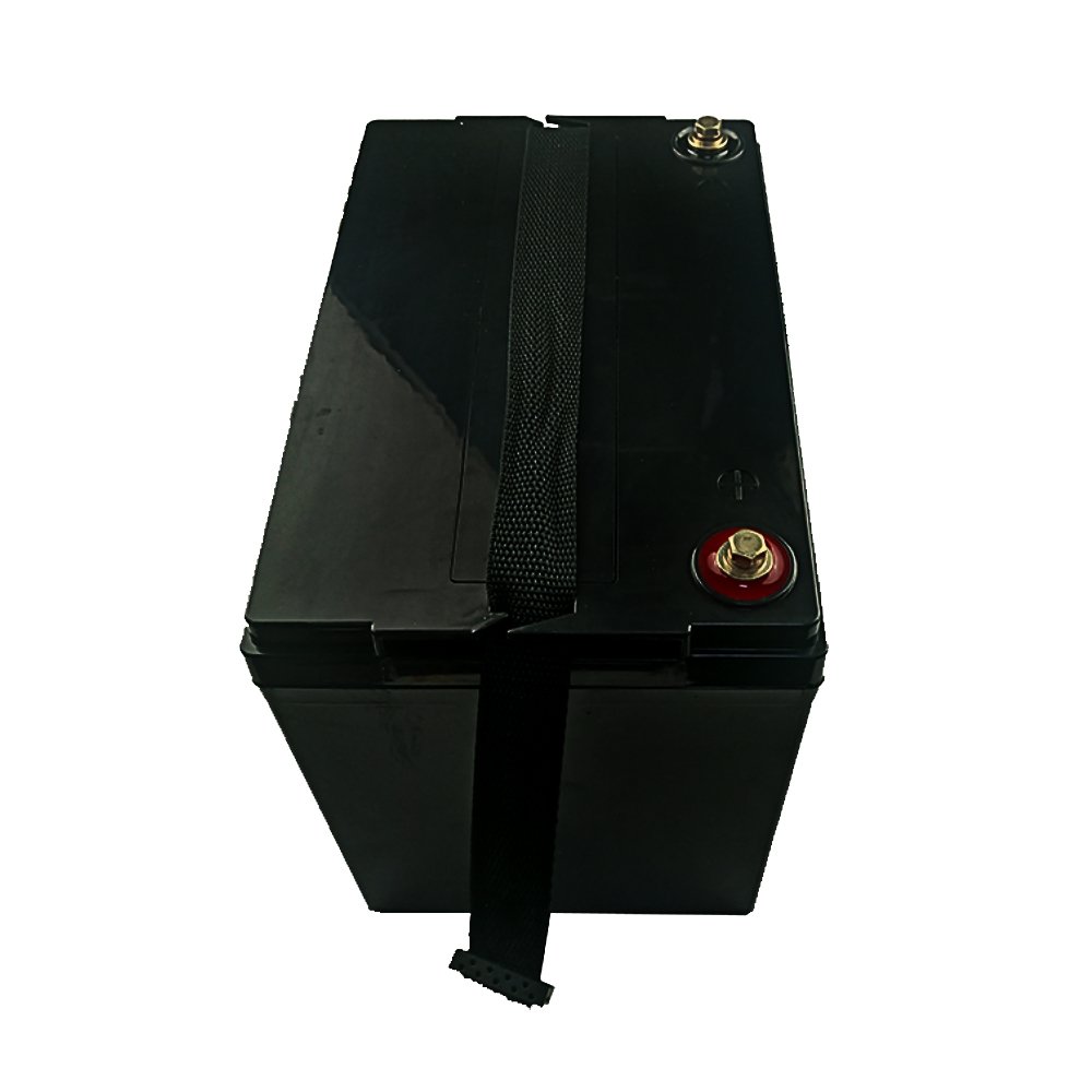 24V 50Ah LiFePO4 Battery Pack Top View - M8 Bolt Terminals and Integrated Nylon Carry Handle