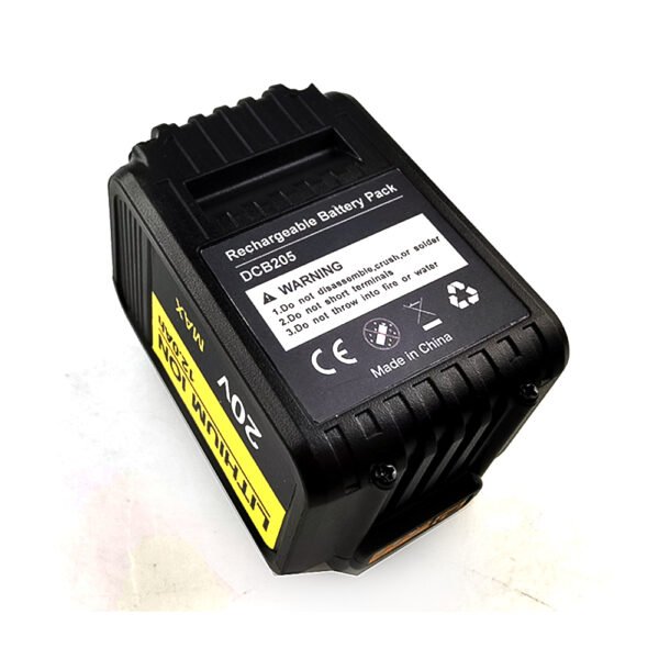 DCB205 20V 20AH (5) DCB205 20V MAX 12Ah Battery - Bottom View with Yellow Release Button