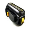 DCB205 (6) DeWalt DCB205 Battery Top View - Tool Mounting Rail and Yellow Release Button