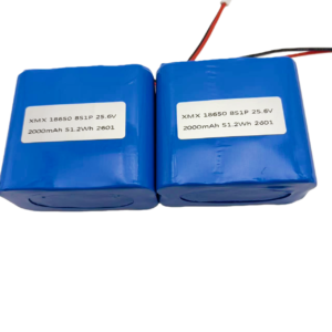 25.6V 2000mAh custom LiFePO4 battery pack, 18650 8S1P configuration