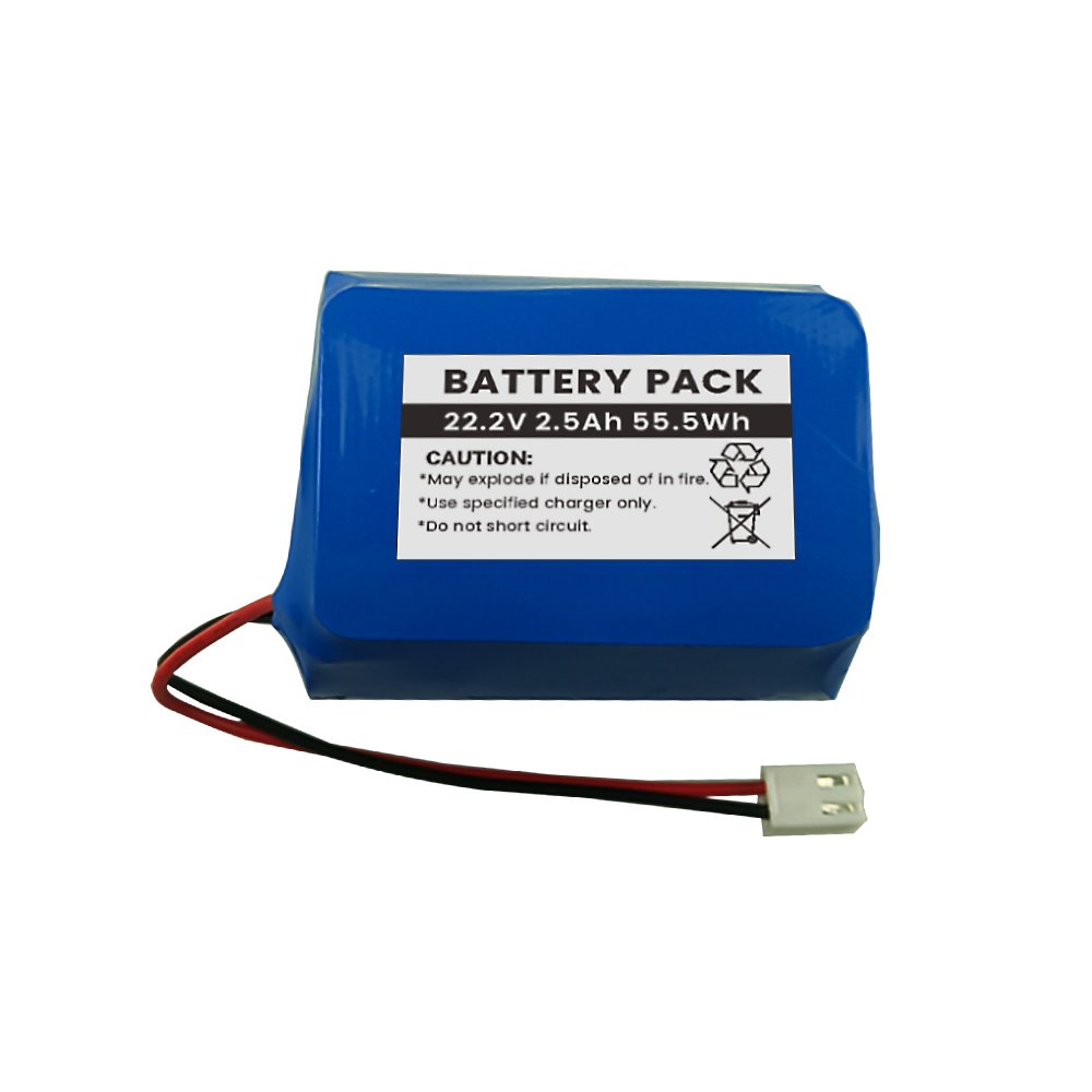 22.2V 2500mAh 55.5Wh Battery Pack Label - Full Specifications and Safety Markings